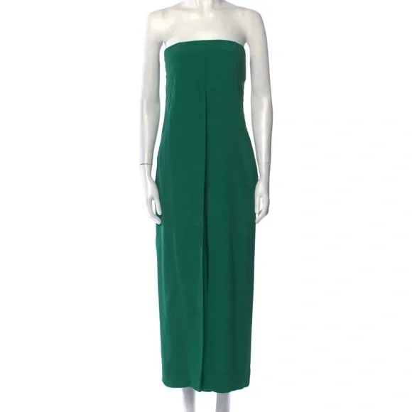 CDRIC CHARLIER | Pants & Jumpsuits | Cdric Charlier Strapless Jumpsuit Green  Gown Size Us 8 | Poshmark